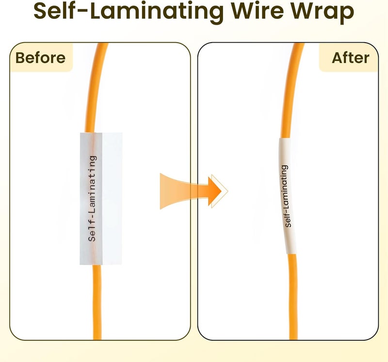 Wonfoucs 4 Pack Compatible M21-750-427 Self-Laminating Wire Wrap Label Tape, 0.75" W x 14' L (19.05 mm x 4.27 m), Vinyl Wire & Cable Lables for Control Panels/Electrical Panels, Black on White - Image 5